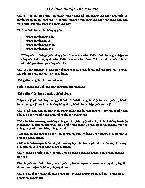Đề cương ôn tập kiểm tra Giáo dục công dân lớp 6